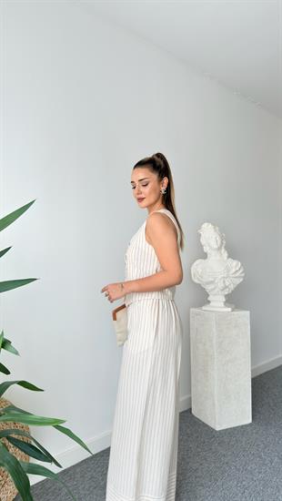 Veisa Massi Çizgili Yelekli Takım