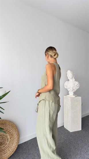 Solte Asimetrik Kesim Haki Keten Takım