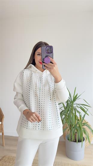 Marka Model Taşlı Scuba Sweat