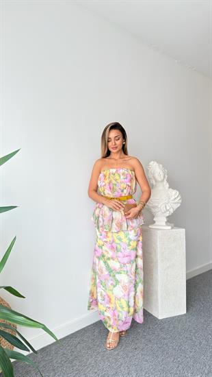 Liysa Zra Model Askılı Çiçek Desen Elbise 