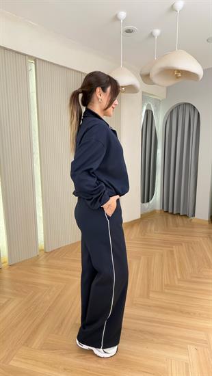 Tshirt Garnili Lacivert Eşofman Takımı