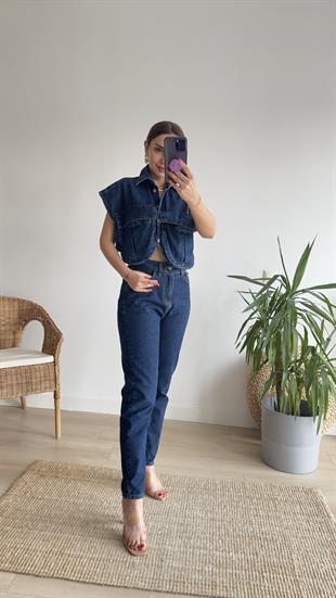 Salut Lacivert Mom Jean