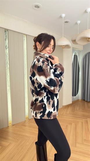 Tavia Yarım Fermuarlı Kahve Siyah Polar Sweat