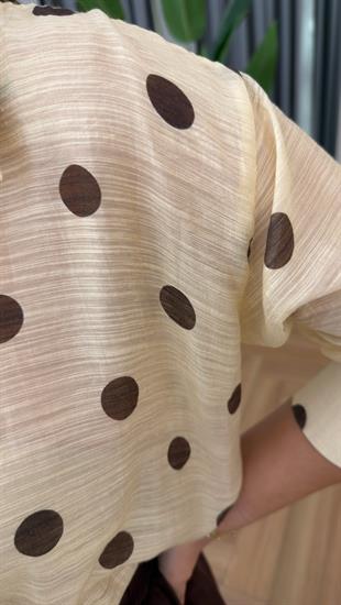 Sarı Mery Puantiye Detaylı Gömlek 