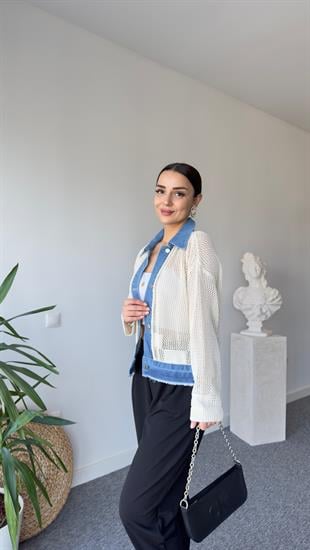 Orj Model Kot Garnili Triko Hırka