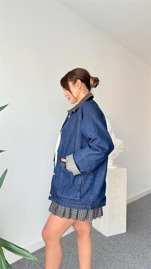 Nion Sndro Model Yaka Kadife Jean Ceket