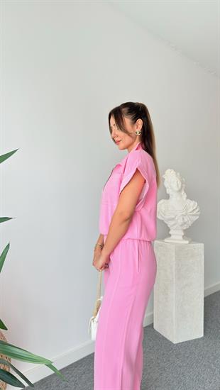 Pembe Kontrast Dikiş Tensel Takım
