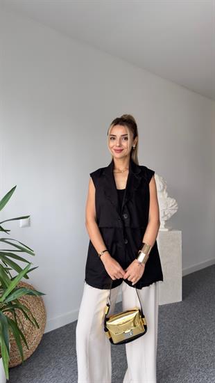 Siyah Pis Dikiş Tws Model Yelek