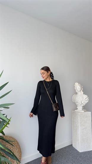 Rudi Zra Model Siyah Çelik Triko Elbise 
