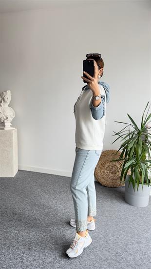 Pier Taş Ve Kot Detaylı Sweatshirt