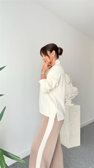 Nisel Fermuarlı Renk Geçişli Ekru Modal Takım