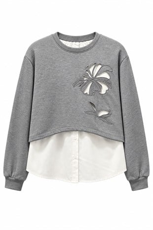 Gri Linas Orj Model Çift Parça Sweatshirt