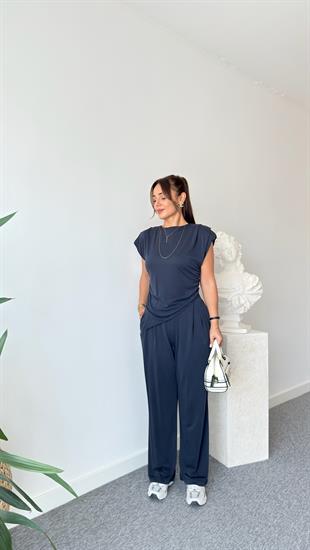 Lacivert Delvin Asimetrik Modal Takım