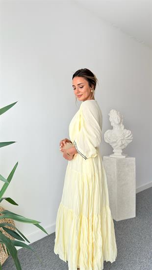Sarı Kontrast Massi Model Elbise