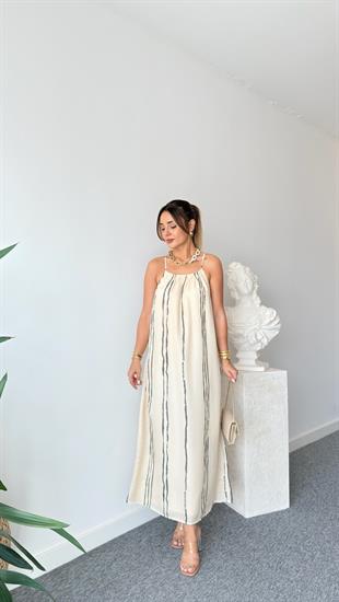 Dore Çizgili Massi Model Elbise