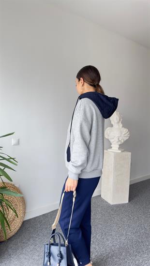Zra Model Kot Detaylı Kapüşonlu Sweatshirt