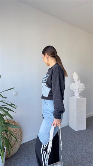 Happıness Kot Cepli Yıkamalı Sweat