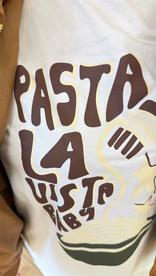 Manpo Yazı Detaylı Ekru Tshirt