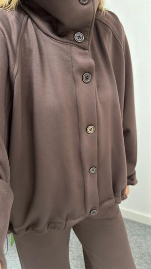 Kahve Sonya Ceket Pantolon Modal Takım