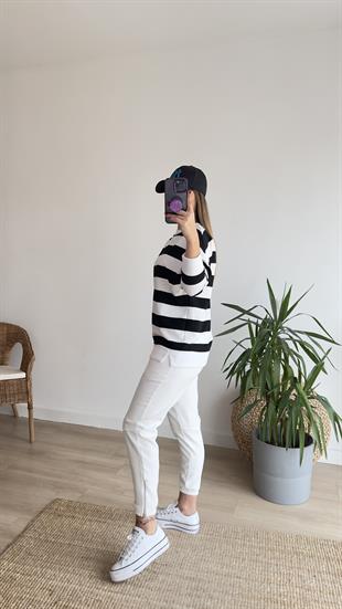 Kalın Çizgi Basic Sweatshirt