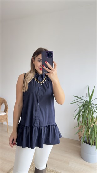 Gömlek Detaylı Neon Sweat