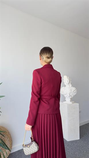 Luni Premium Bordo Etekli Takım