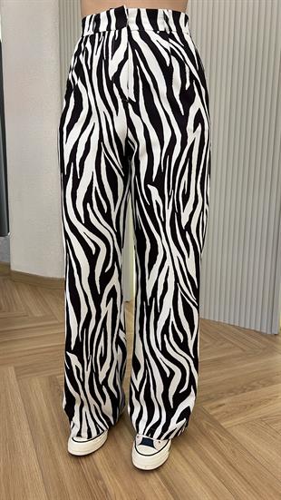 Lares Zebra Desenli Yüksek Bel Pantolon