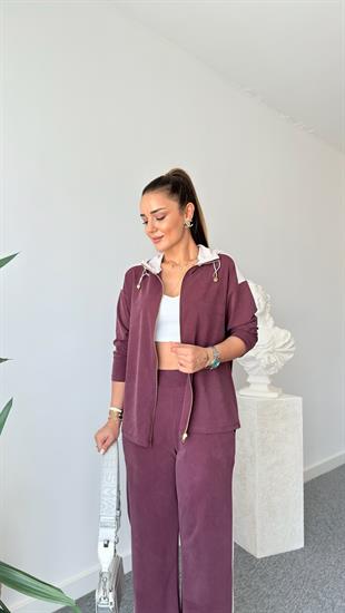 Bordo Labu Paraşüt Detaylı Modal Takım