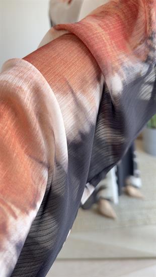 Batik Desen Maxi Şifon Elbise 