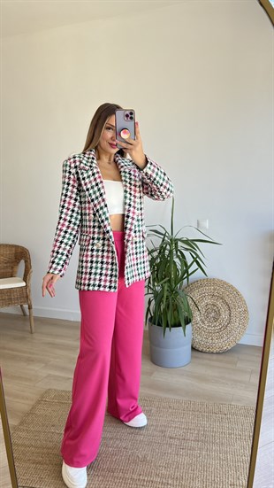 Renkli Tüvit Blazer Ceket 