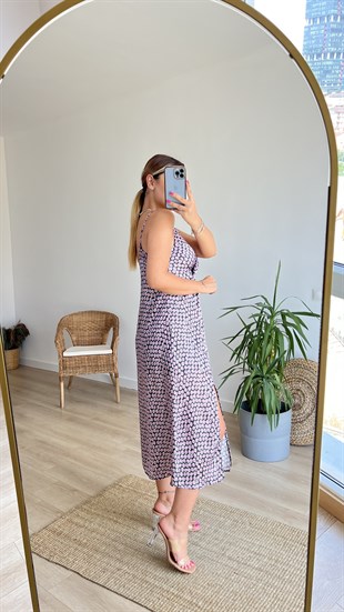 Zara Model Askılı Saten Elbise