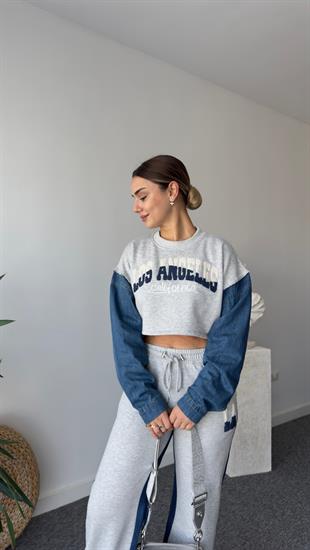 Brews Kollar Kotlu Gri Sweatshirt