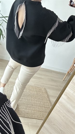 Sırt Detaylı Zincirli Tasarım Sweat
