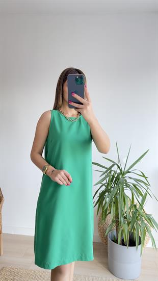 Marta Kolsuz Yeşil Basic Elbise 