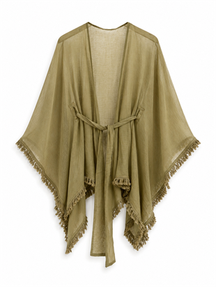 Nise Yeşil Püsküllü Kimono
