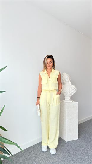 Sarı Gjen Fermuarlı İkili Takım