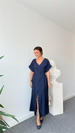 Lacivert Voul Zra Model Tensel Elbise