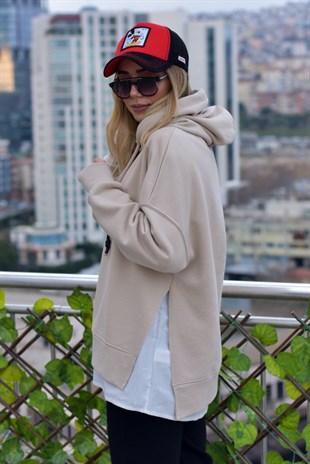 Gömlek Detaylı Kapüşonlu Sweat