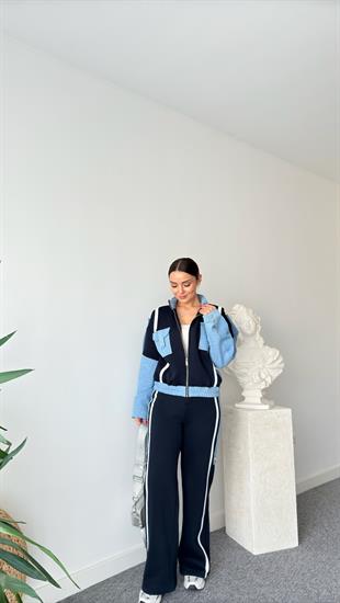 Lacivert Tero Kot Garnili Eşofman Takımı 