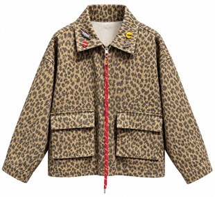 Aksesuar Detaylı Leopar Desen Ceket ( ÖN SİPARİŞ ÜRÜNÜ )