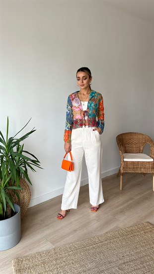 Zara Model Renkli Şifon Bluz
