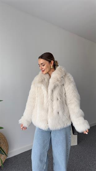 Sten Premıum Ekru Kürk Kaban