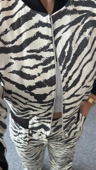 Parle Zebra Desenli Bomber Ceket