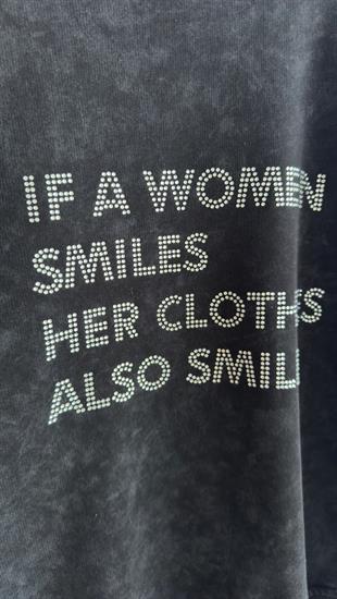 Taş Yazı Detaylı Yıkamalı Antrasit Eşofman Takımı