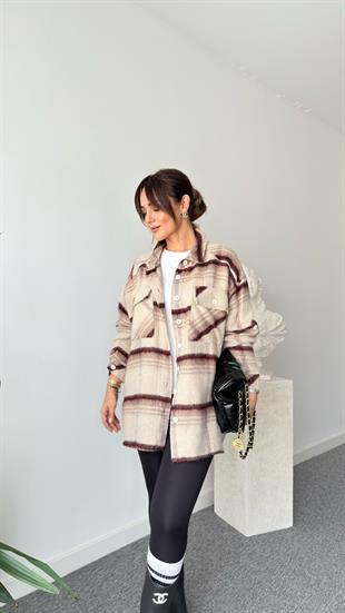 Leans Ekoseli Oversize Unisex Ceket