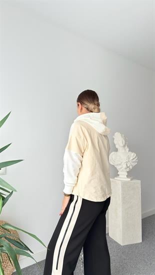 Alega Bej Paraşüt Detaylı Kapüşonlu Sweatshirt