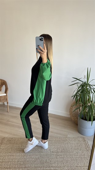 Renkli Şerit Detaylı İki İplik Eşofman Takımı