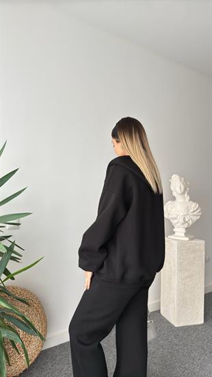 Denim Yıldız Detaylı Siyah Tasarım Takım