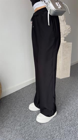 Carla Bel Lastikli Siyah Palazzo Pantolon