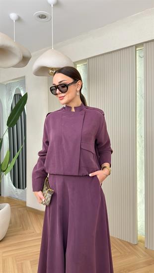 Bordo Bellis Premium Etekli Tensel Modal Takım